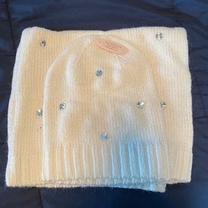 victoria secret bejeweled hat and infinity scarf